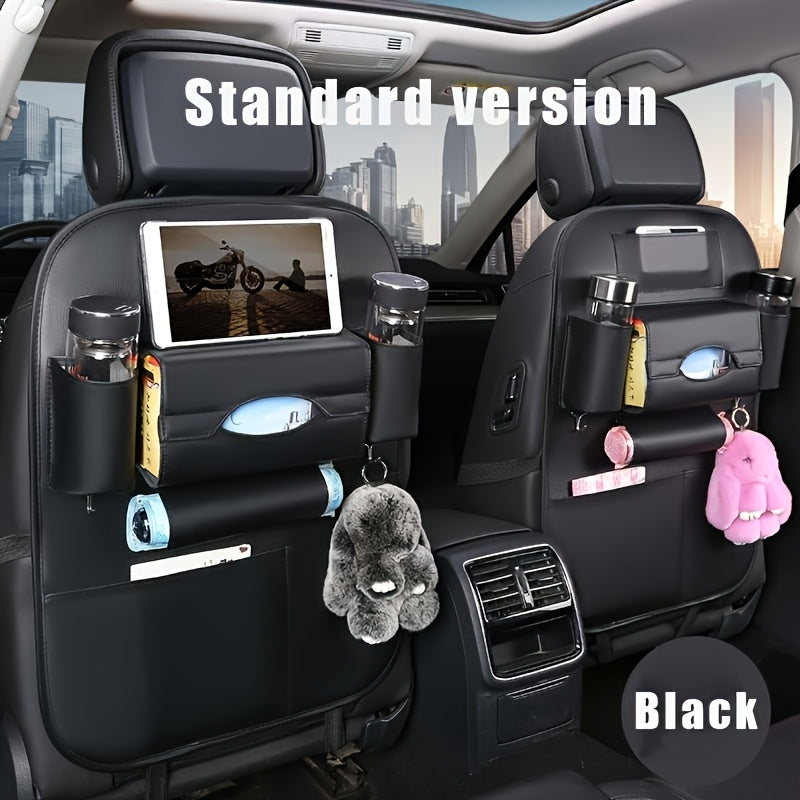 1/2pcs Advanced Car Rear Seat Upgrade Table Storage Box, Equipped With Foldable Table, Kickpad, Cup Holder, Laptop Station, And Dining Plate - The Ultimate Travel Companion For Long-Distance Driving.
