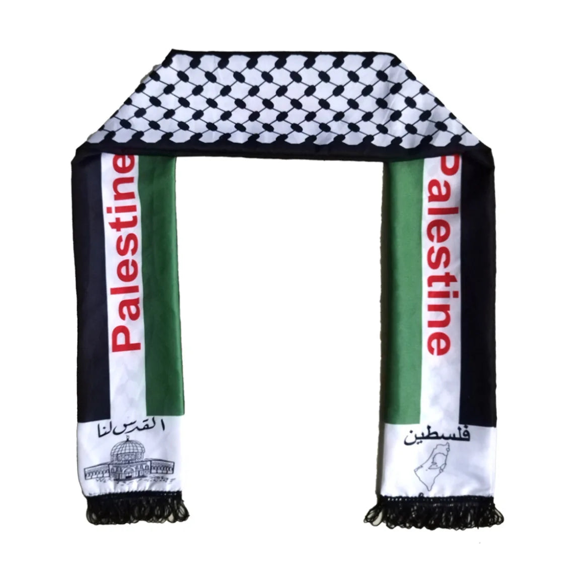 Arab Silk Feeling Satin Scarf Long and Thin Stoles Arab Ethnic Elements Tassels Pareos Fashion Unisex Silk Stain Neckerchief