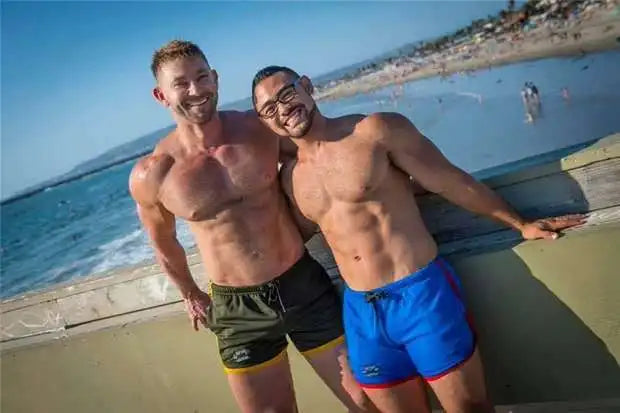 Beach Pants Summer Sports Men's Muscle Fitness Casual Mesh Breathable Pants Running Training Quick Dry Breathable Shorts