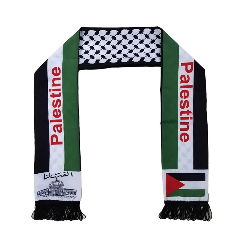 Arab Silk Feeling Satin Scarf Long and Thin Stoles Arab Ethnic Elements Tassels Pareos Fashion Unisex Silk Stain Neckerchief