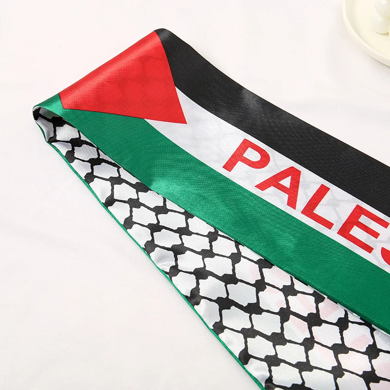 Arab Silk Feeling Satin Scarf Long and Thin Stoles Arab Ethnic Elements Tassels Pareos Fashion Unisex Silk Stain Neckerchief